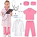 Liberry Doctor Costume for Kids Toddler Doctor Dress Up Clothes with Real Stethoscope Career Day Role Play Gift for Girls - Image 2