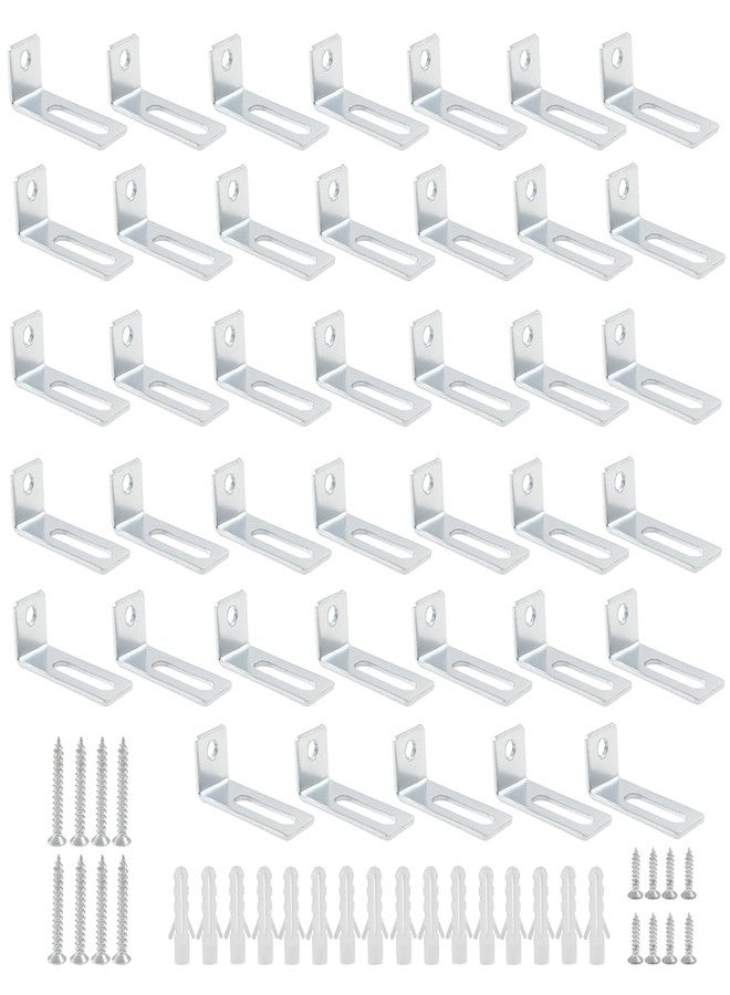 Bivethoi 40 Set Whiteboard Brackets Whiteboard Installation Hardware Kit Mounting Wall Hanging Brackets Include Hanger Supports, Screws, Expansion Tube for Hanging School Office Supplies,1.26x0.47in - Image 1
