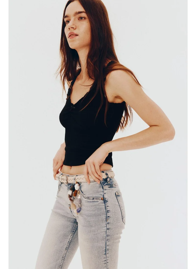 اتش اند ام Crinkled jersey vest top
