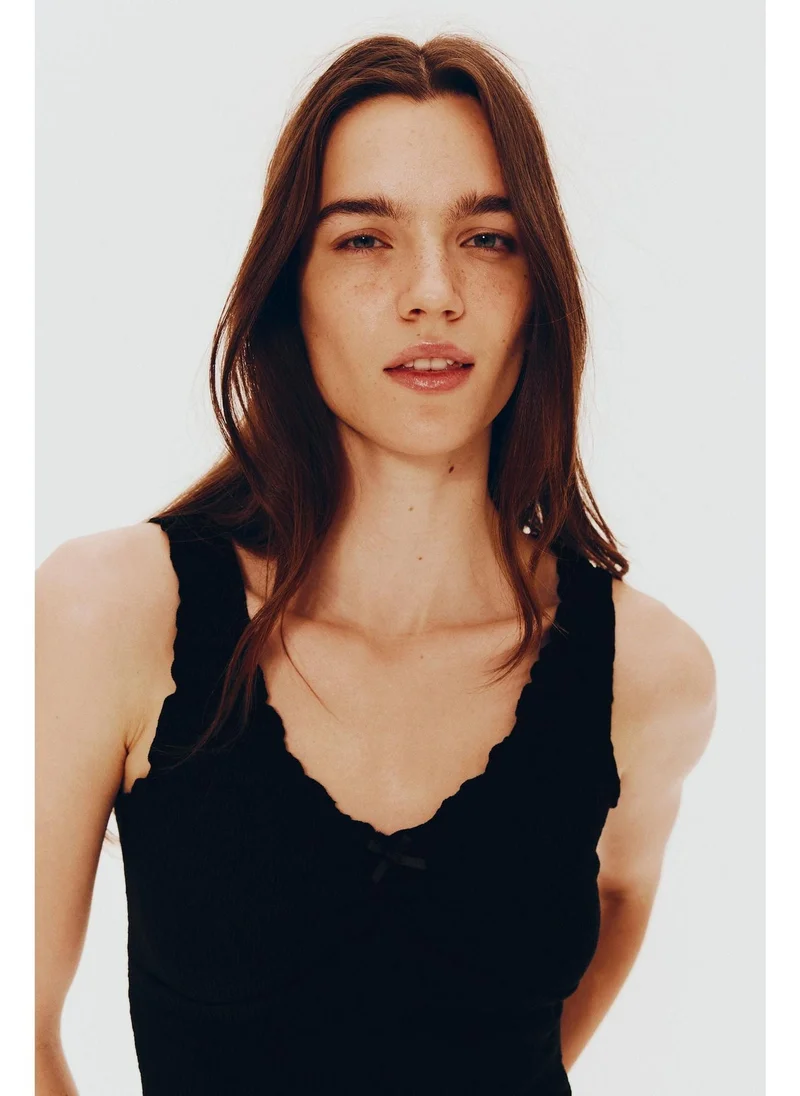 H&M Crinkled jersey vest top