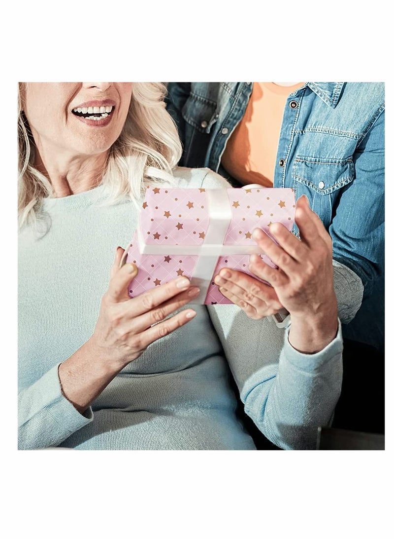 Luxury Pink and Gold Gift Wrap Paper Set 4 Sheets Versatile for Birthdays Weddings Parties Valentine’s Day Suitable for All Occasions 275 x 196 Inch - Image 5