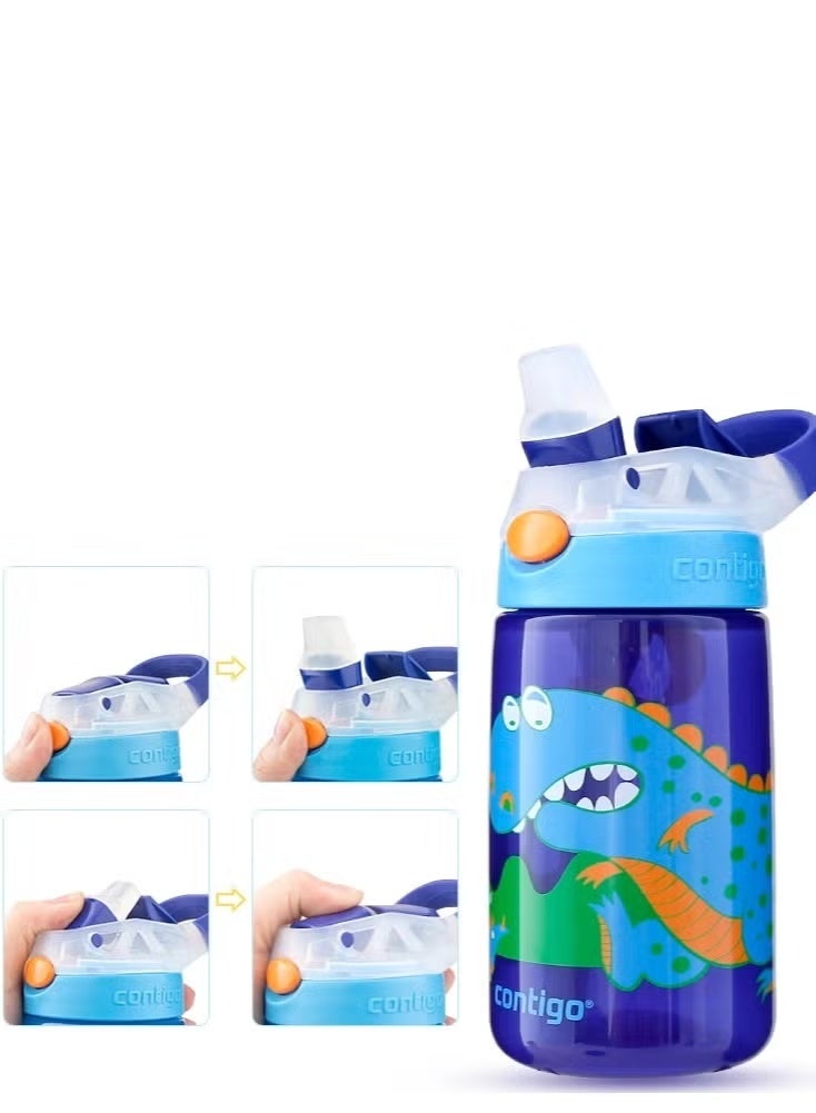 كونتيجو زجاجة مياه مقاومة للتسرب Contigo Water Bottle for Kids & Toddlers -400 مل BPA Free Fun Cartoon Print - Image 3