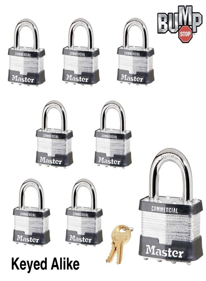 ماستر لوك قفل ماستر لوك - هيكل بعرض 2 بوصة × قيد بطول 1 بوصة، ثمانية (8) أقفال متشابهة المفاتيح، 5 NKA-8 مع تقنية إيقاف الصدمات - Image 2