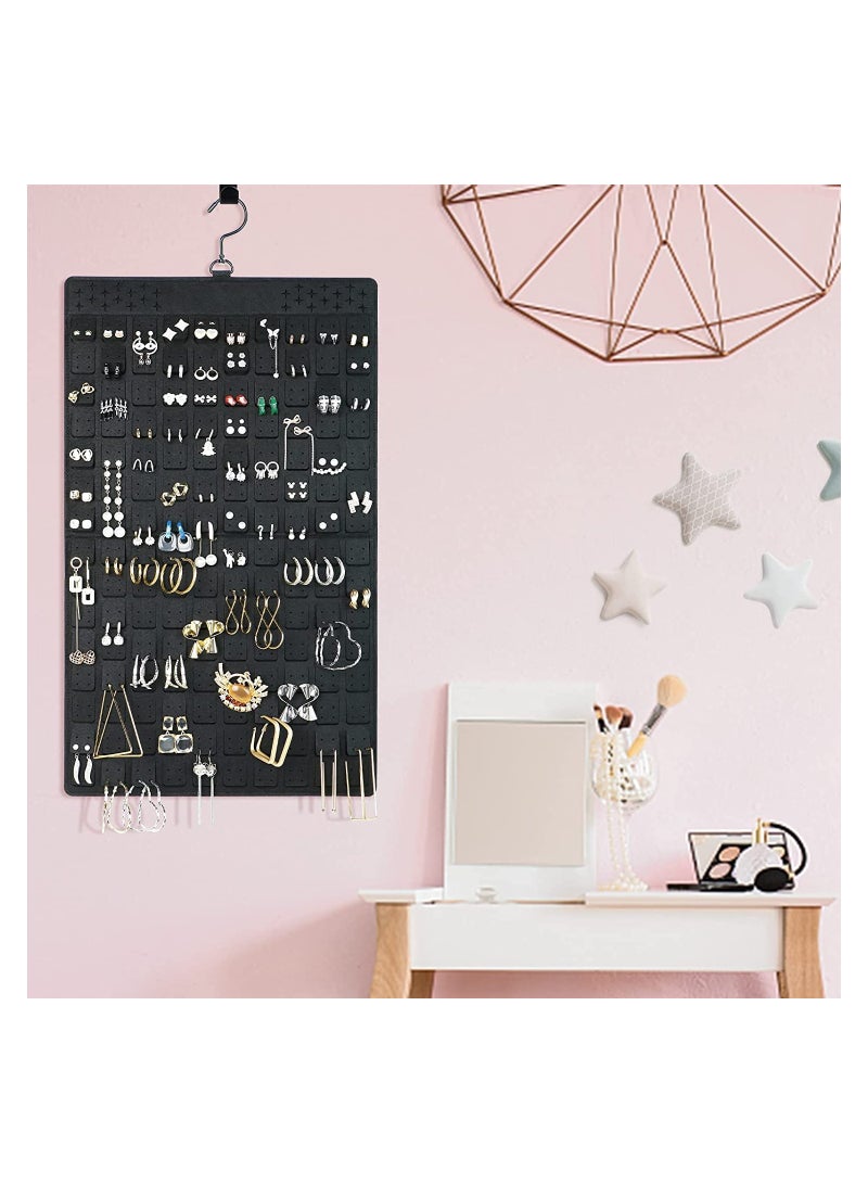 SOLARAE Hanging Jewelry Organizer Dual-sided Earrings and Necklaces Organizer Holds Up to 300 Pairs of Earrings 30 Necklaces Large Door Wall Hanging Earring - Image 1