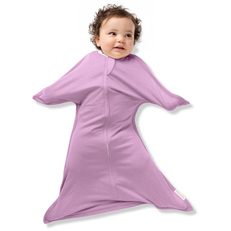 SleepingBaby ZipadeeZip Transition Swaddle Cozy Baby Swaddle Blanket with Zipper Convenience Roomy Wearable Blanket for Easy Diaper Changes Classic Lavender Small 48 Month