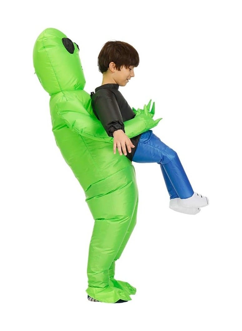 Generic Inflatable Alien Costume For Kids Inflatable Children Alien Costume Blow Up Halloween Kids Alien Cosplay Fancy Dress Up Costume  - Image 4