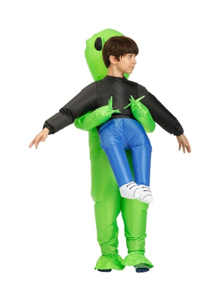 Generic Inflatable Alien Costume For Kids Inflatable Children Alien Costume Blow Up Halloween Kids Alien Cosplay Fancy Dress Up Costume  - Image 3