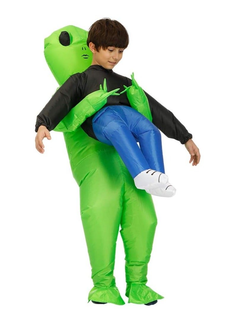 Generic Inflatable Alien Costume For Kids Inflatable Children Alien Costume Blow Up Halloween Kids Alien Cosplay Fancy Dress Up Costume  - Image 2