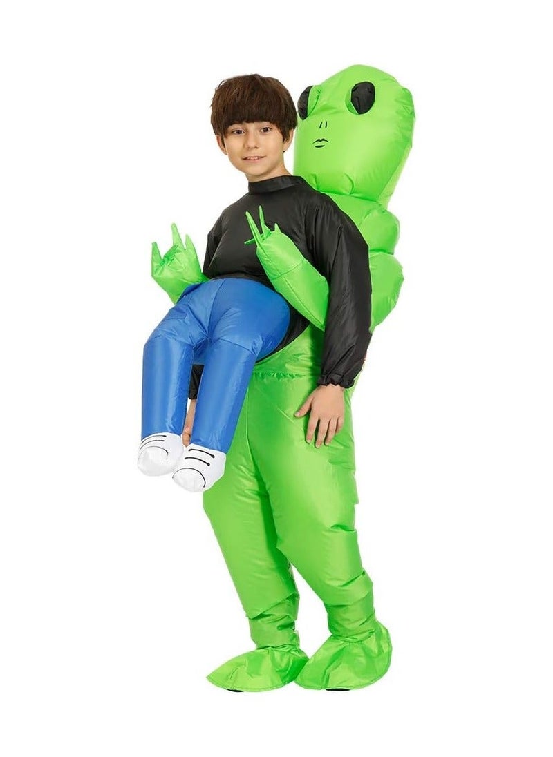 Generic Inflatable Alien Costume For Kids Inflatable Children Alien Costume Blow Up Halloween Kids Alien Cosplay Fancy Dress Up Costume  - Image 1