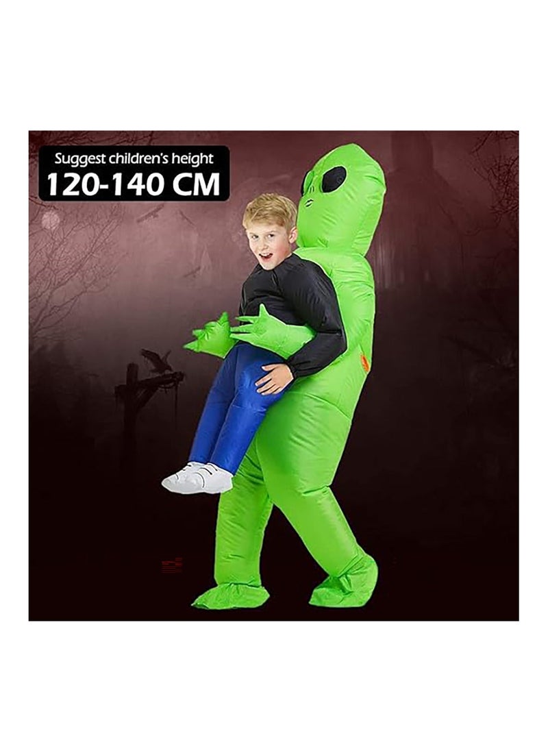 Generic Inflatable Alien Costume For Kids Inflatable Children Alien Costume Blow Up Halloween Kids Alien Cosplay Fancy Dress Up Costume  - Image 5