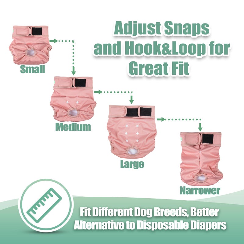 wegreeco Washable Dog Diapers Female Highly Absorbent Reusable Diapers for Doggie in Heat Dog Period for Heat Cycle, 3 Pack (Small) - Image 4