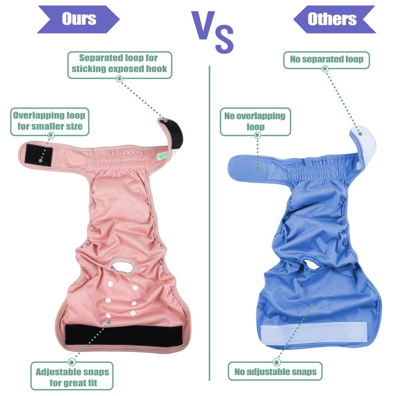 wegreeco Washable Dog Diapers Female Highly Absorbent Reusable Diapers for Doggie in Heat Dog Period for Heat Cycle, 3 Pack (Small) - Image 3