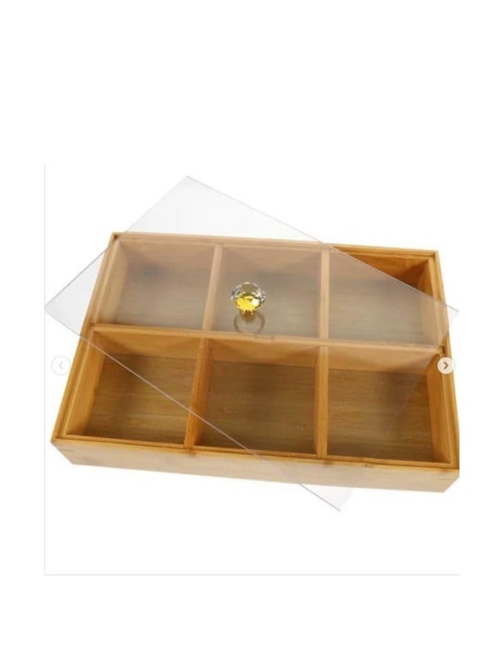 Bamboo Box Appetizer Tray Wood Fruit Tray Candy and Nut Container Sectional Serving Platter Fruit Storage Tray Snack Serving Tray Wooden Divided Tray Desktop Food Plate - pzsku/Z02D7FBB82B4911091DEBZ/45/_/1740058787/13e1e5f5-824b-4d77-a386-0a92c357e81c