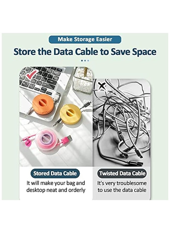 بروماس 8 قطع كابل محمول، 4 ألوان دائرية لتنظيم سلك السفر، حامل كابل قابل للسحب لتغليف سماعات الأذن USB وأسلاك ماوس الهاتف وشاحن سلكي - Image 3