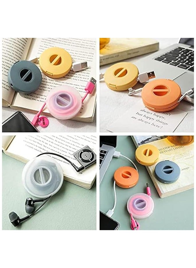 بروماس 8 قطع كابل محمول، 4 ألوان دائرية لتنظيم سلك السفر، حامل كابل قابل للسحب لتغليف سماعات الأذن USB وأسلاك ماوس الهاتف وشاحن سلكي - Image 5