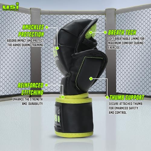 USI UNIVERSAL 618F Strike Boxing Training MMA Gloves for Men & Women, Thick Pu, Shock Absorber Padding, Hook & Loop Closure (Size L/XL) - Image 4