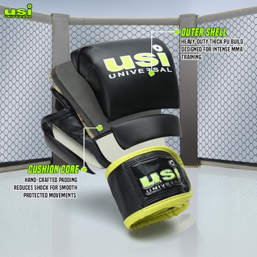USI UNIVERSAL 618F Strike Boxing Training MMA Gloves for Men & Women, Thick Pu, Shock Absorber Padding, Hook & Loop Closure (Size L/XL) - Image 2