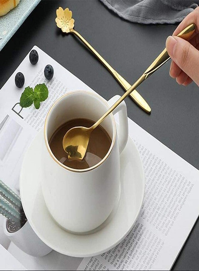 minitul Golden Spoon Set/Coffee Spoon/Dessert Spoons/Cutlery Kitchen Tableware/Stainless Steel Gold Different Shape Coffee Spoons, Set of 4 Pcs - Image 5