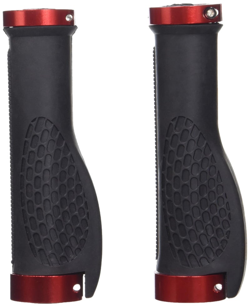Emoly Bike Handlebar Grips, Ergonomic Design, Aluminum Double Lock-on, Mountain Bike Grips, MTB BMX Foldable Urban Bicycles Grips, Scooter Grips - Red - Image 1
