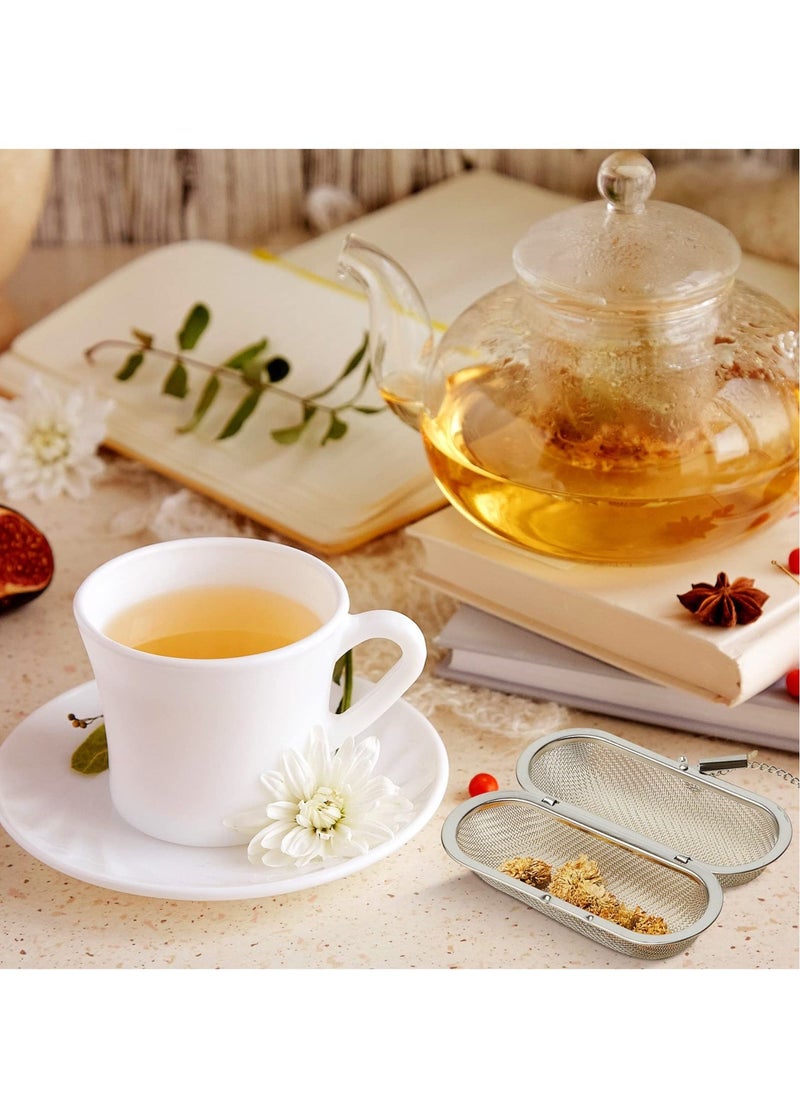 3 Pcs Tea Ball,4.25 x 1.75 Inch Floating Stainless Steel Mesh Tea Infuser Oval,Loose Leaf Tea Steeper Soups Oil Spice Herb Tea Strainer,Easy to Use and Clean, Ideal for Home and Office Use  - Image 2