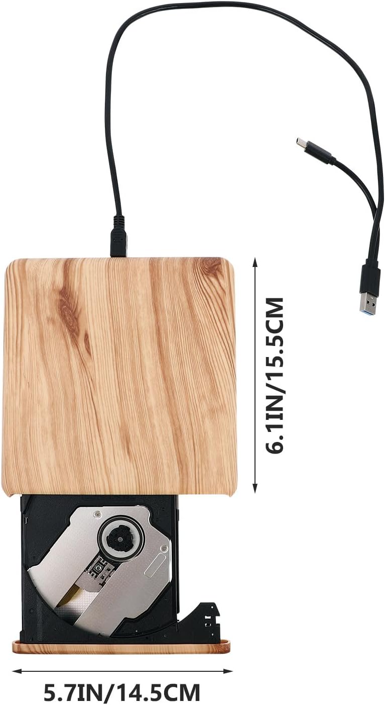 محرك أقراص DVD خارجي من Lurrose من نوع USB 3.0 Type-C، محرك أقراص CD/DVD محمول للحاسوب المحمول، قارئ أقراص ضوئية متوافق مع Windows. - Image 2