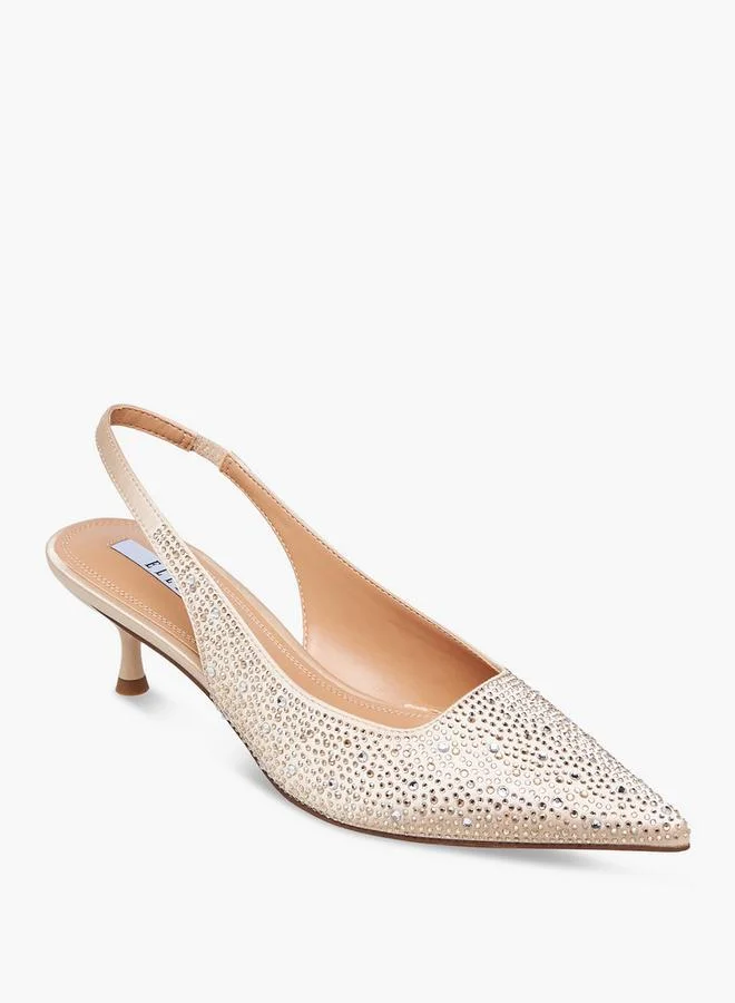 ايل Women Embellished Kitten Heel Slingback Shoes