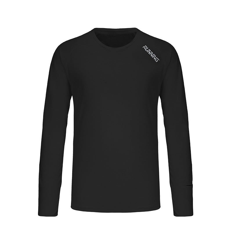 Generic Mens Long Sleeve Quick-Dry Running T-Shirt Fluorescent Green - Image 3