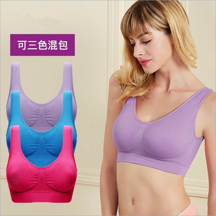 Double Layer Sports Bra with Chest Pad – Wire-Free Full Cup Women's Underwear - Image 2
