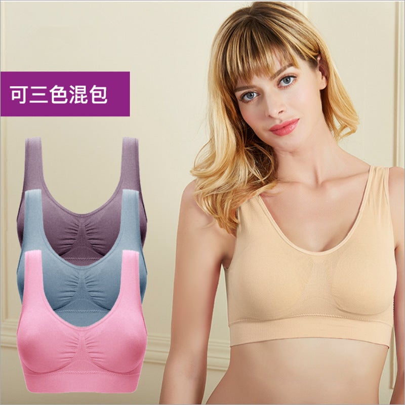 Double Layer Sports Bra with Chest Pad – Wire-Free Full Cup Women's Underwear - Image 3