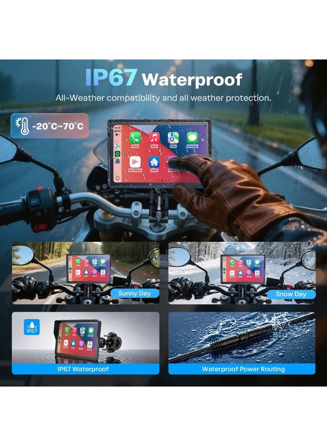 WonVon 5 Inch Motorcycle Carplay GPS Navigation System with Apple Carplay and Android Auto Portable Screen with Dual Bluetooth, Navigation, Siri, Google Assistant - Image 4