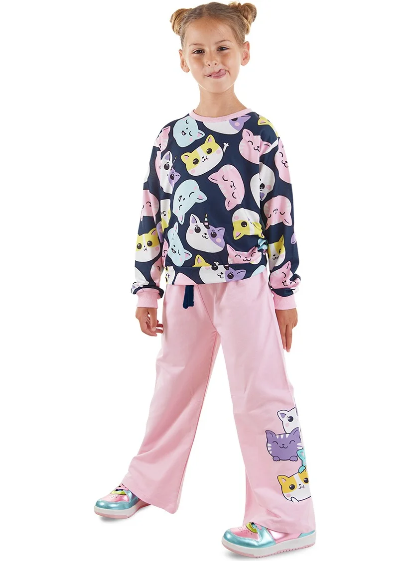 Denokids Cute Cats Girls Tracksuit