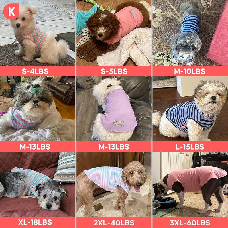 KYEESE 2 Pack Dogs Shirts Striped Dog T-Shirts Soft Cotton Tank Top Sleeveless Vest Cat Shirts Dog Clothes - Image 4