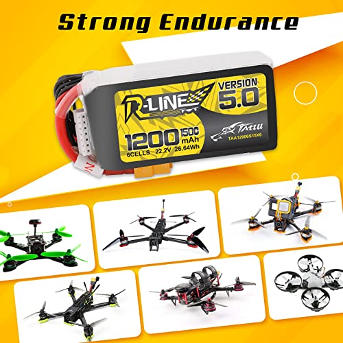 TATTU R-Line Version 5.0 6S Lipo Battery 22.2V 150C 1200mAh Lipo Battery Pack with XT60 Plug for Racing - Image 4