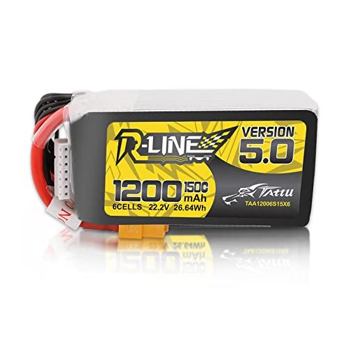 TATTU R-Line Version 5.0 6S Lipo Battery 22.2V 150C 1200mAh Lipo Battery Pack with XT60 Plug for Racing - Image 1