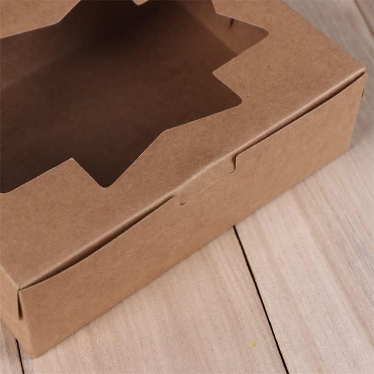 WEI LONG 20PCS Cookie Boxes Bakery Boxes Pastry Boxes with 2 Style Window 8x6x2.5 ​Inches Pastry Treat Boxes for Chocolate Strawberries,Donuts,Cupcakes,Muffins,Dessert(style B) - Image 3