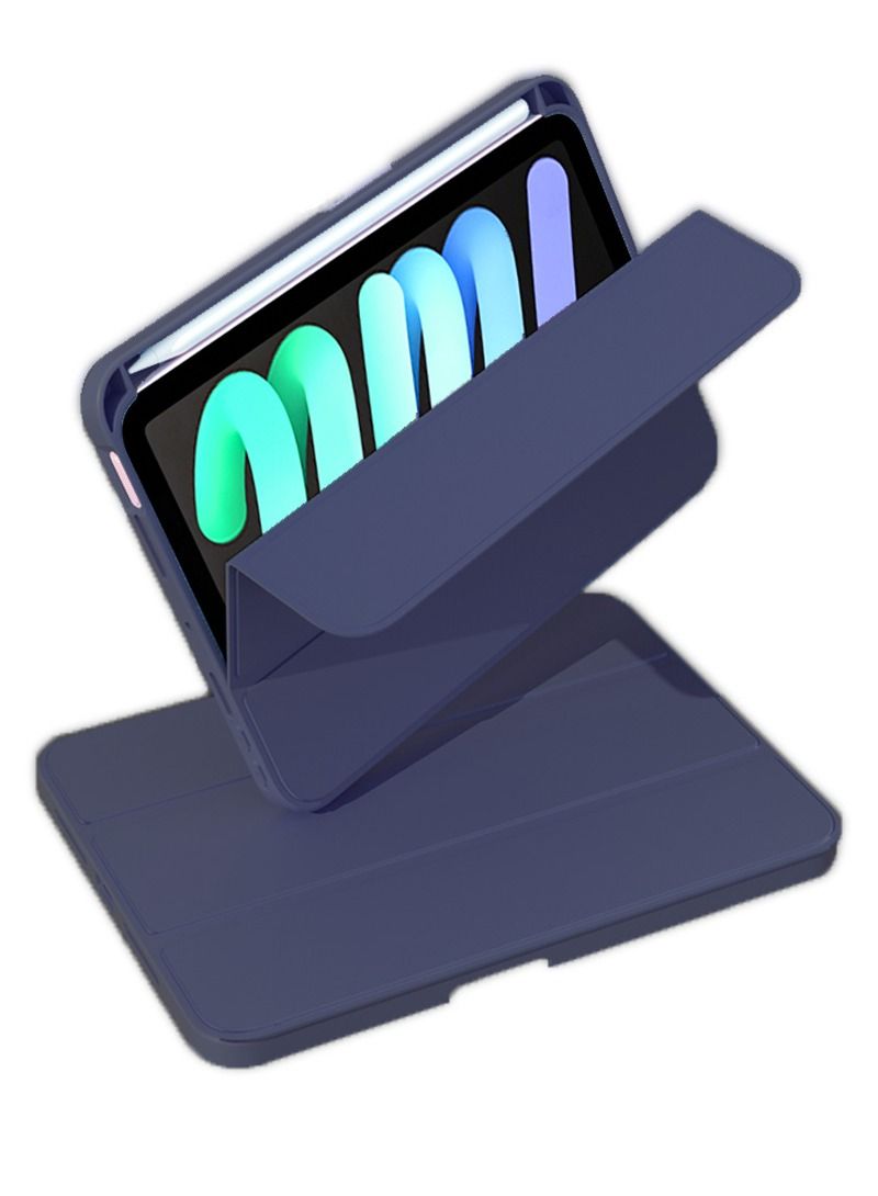 BORTONY iPad Mini 6 Cover with Pencil Holder Silicone Smart Folding Case Compatible with Apple iPad Mini 6 2021 8.3 Inch - Image 3