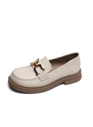 Preppy Round Toed Leather Shoes Beige - pzsku/Z02D8720B7252568CFC73Z/45/_/1677751066/9bdf5abd-4f57-47f8-8944-fdda84971172