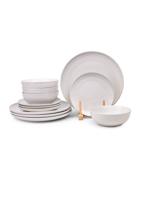 Cuisine Art SAFA 12-Piece Glazed Dinner Set - Beige