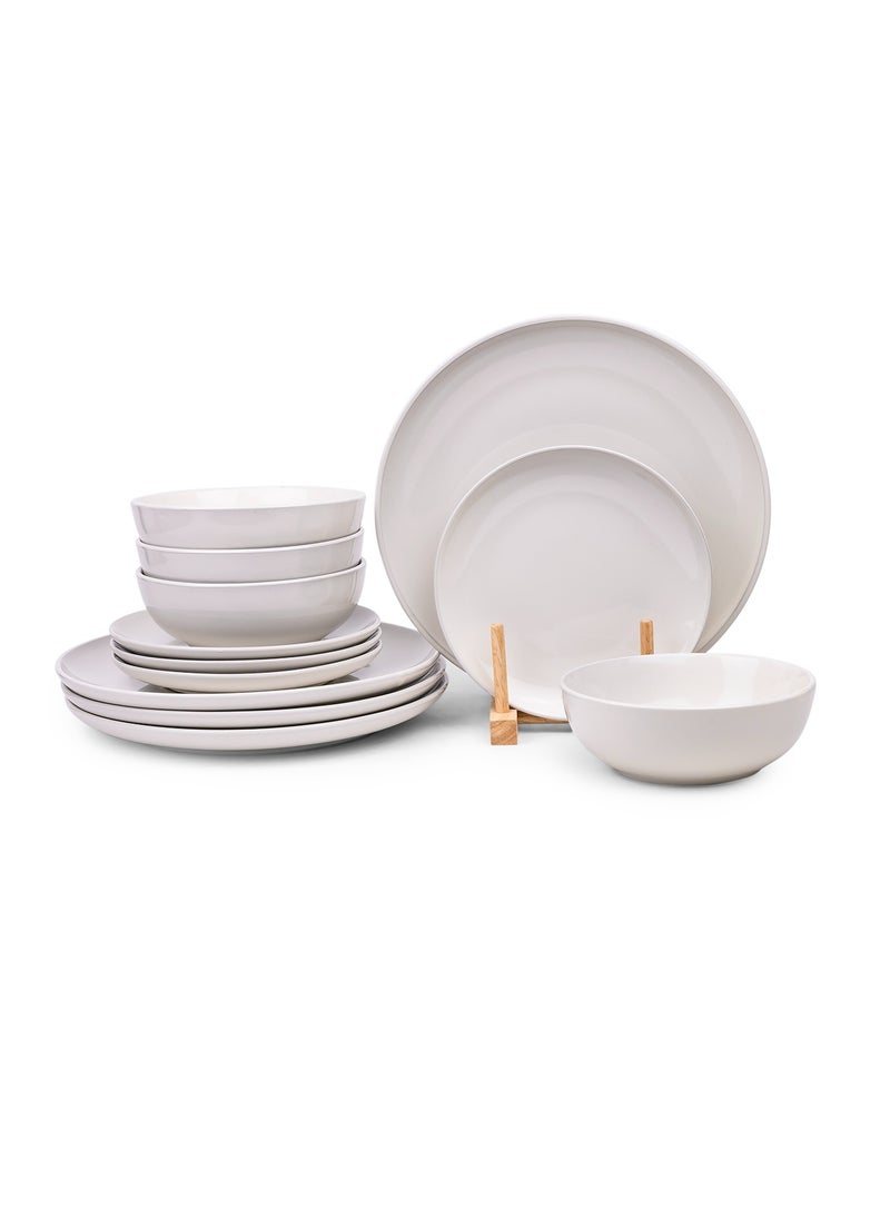 Cuisine Art - Cuisine Art SAFA 12-Piece Glazed Dinner Set - Beige - Image 1