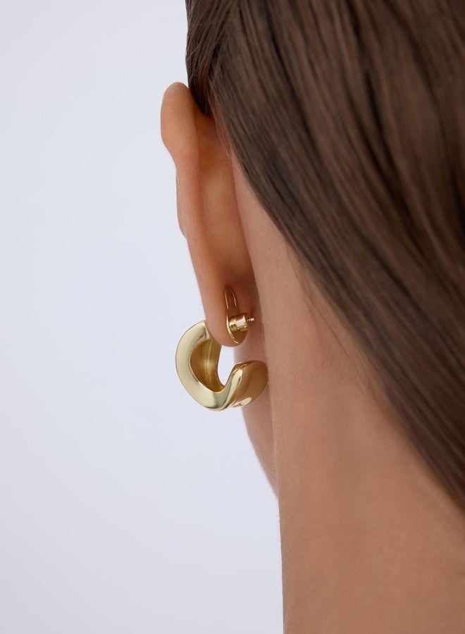 PAVOI 14K Yellow Gold Plated Lobe Lifters for Heavy Earrings for Women - Earring Backs for Droopy Ears - Comfortable Backings for Studs Fashion Jewelry Accessories - Image 2