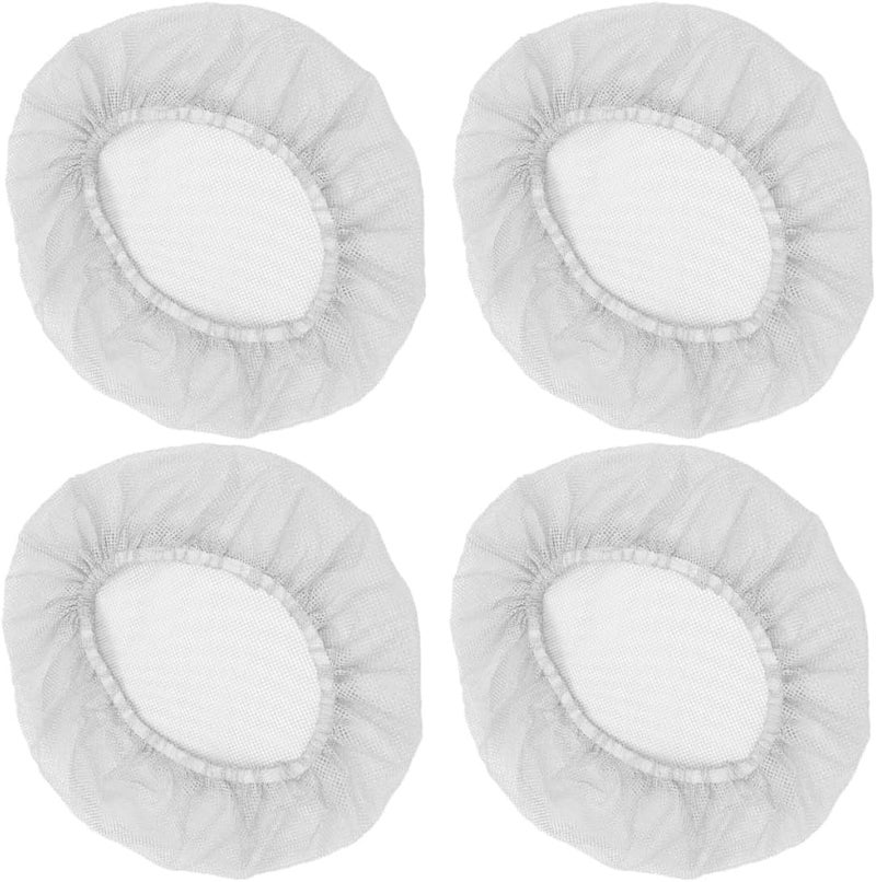DOITOOL 4pcs Reusable Elastic Breathable Cotton Mesh Hair Nets for Food Service Workers Kitchen Cooking Chef Caps White Head Covers - Image 1