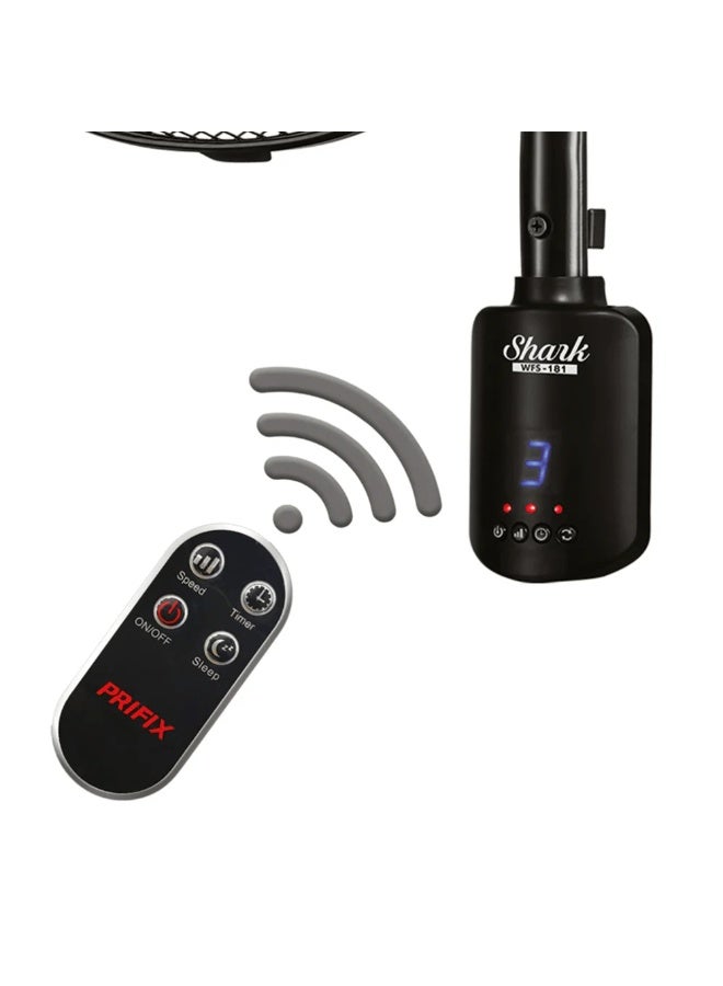 بريفيكس مروحة حائط بريفيكس شارك 18 بوصة مع ريموت كنترول أسود WFS-181 - Image 3