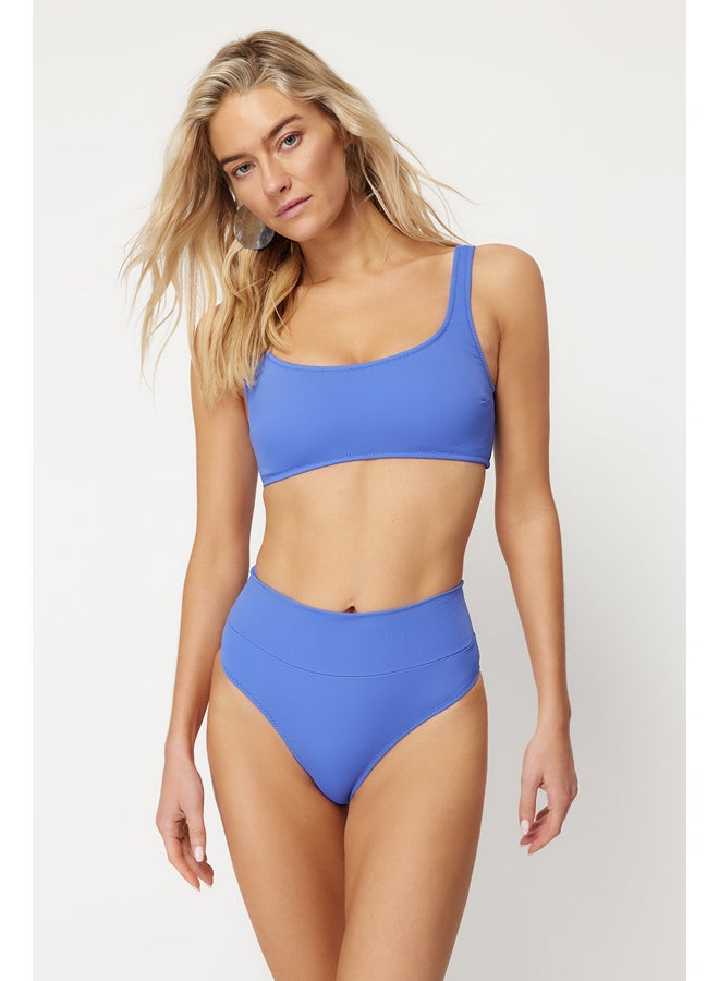 trendyol Saxe Blue Strapless High Waist High Leg Regular Bikini Set TBESS22BT0010  - Image 1