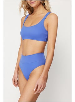 trendyol Saxe Blue Strapless High Waist High Leg Regular Bikini Set TBESS22BT0010  - Image 4