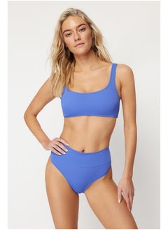 trendyol Saxe Blue Strapless High Waist High Leg Regular Bikini Set TBESS22BT0010  - Image 3