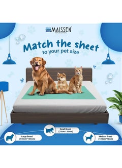 Maissen Pet Dry Sheet Large- Green | Pack of 2 | Size- 140Cm X 100Cm | for All Pets | Waterproof Reusable Pee Pads for Dogs | Washable Pet Dry Sheet | Training Pads for Dogs | Odor Remover | Dog Mat - pzsku/Z02D89FD411F5AF5BF317Z/45/_/1738306601/45ecb46f-79f0-4ef2-b417-13129ca52fbd