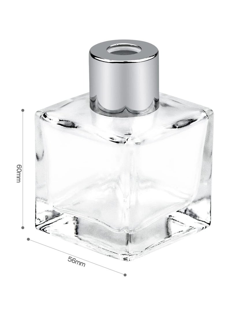 KASTWAVE زجاجات موزع الزيوت العطرية الأساسية مجموعة من 4 قطع موزعات الأعواد الزجاجية الشفافة العطرية مع أغطية للاستخدام في المنزل والحمام - Image 2