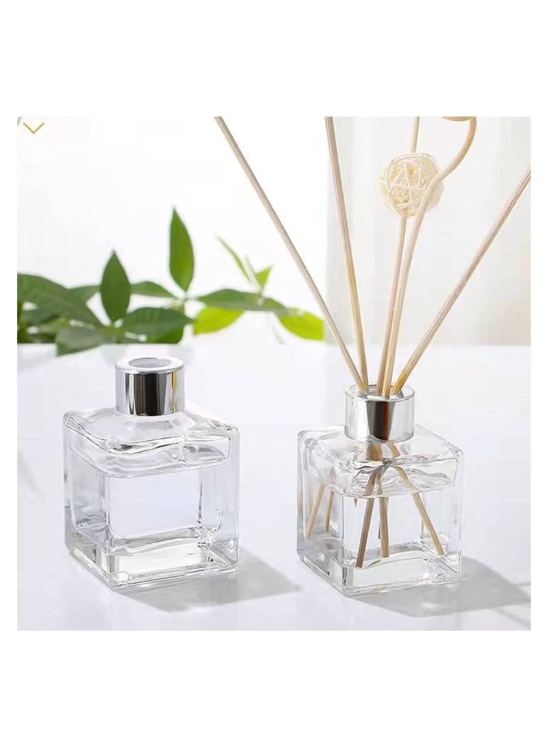 KASTWAVE زجاجات موزع الزيوت العطرية الأساسية مجموعة من 4 قطع موزعات الأعواد الزجاجية الشفافة العطرية مع أغطية للاستخدام في المنزل والحمام - Image 4