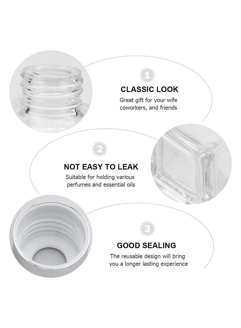 KASTWAVE زجاجات موزع الزيوت العطرية الأساسية مجموعة من 4 قطع موزعات الأعواد الزجاجية الشفافة العطرية مع أغطية للاستخدام في المنزل والحمام - Image 3