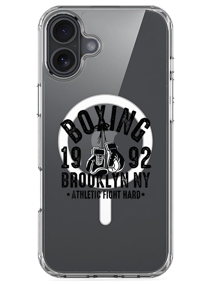 Theodor Magnetic Case for Apple iPhone 17 Compatible with MagSafe Wireless Charging, Shockproof Phone Bumper Cover - Boxing Brooklyn - Black - Image 1